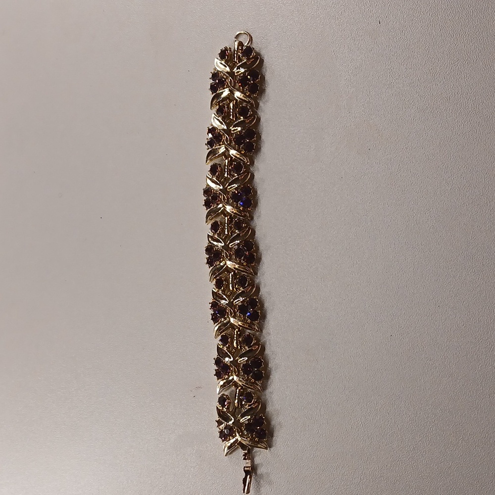 Beautiful Gold and Purple Floral Bracelet Costume Jewerly‎